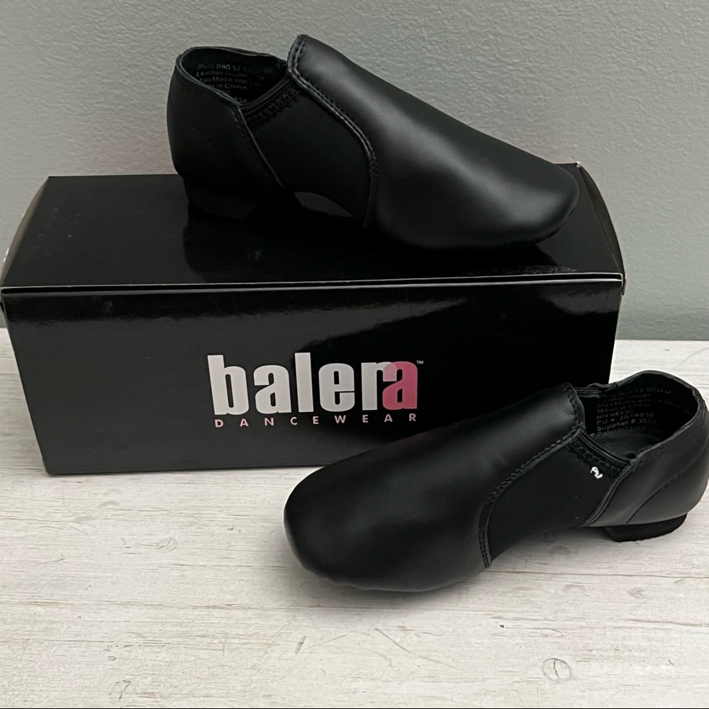 Balera Slip On Jazz Dance Shoe Black Size 12.5CM Brand New in Box